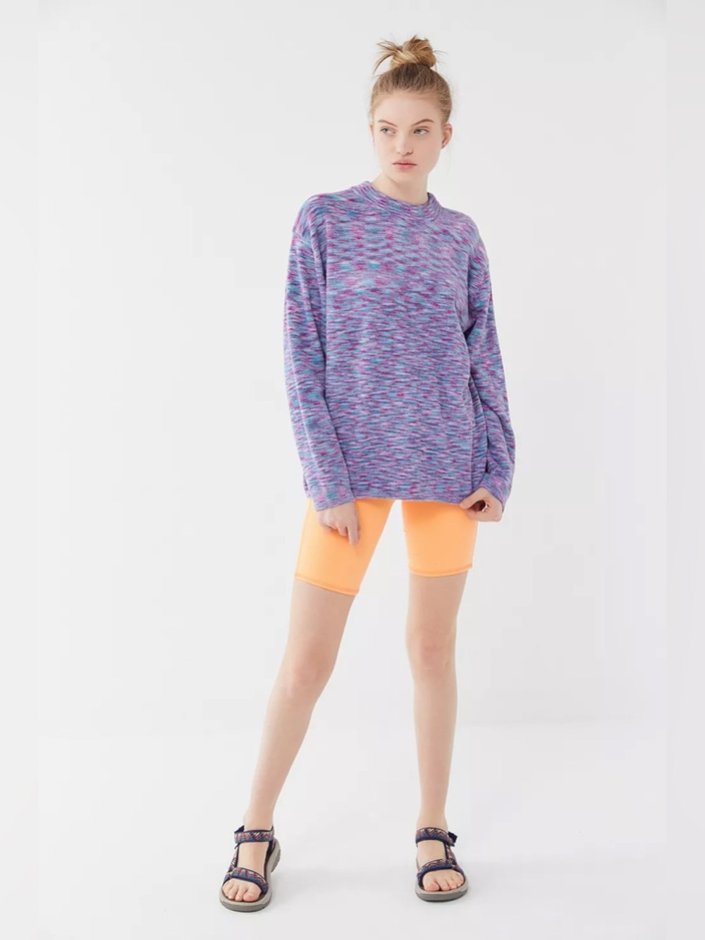 Urban Outfitters Space-Dye Oversized Sweater - Pink/Blue/Purple - Women’s Medium